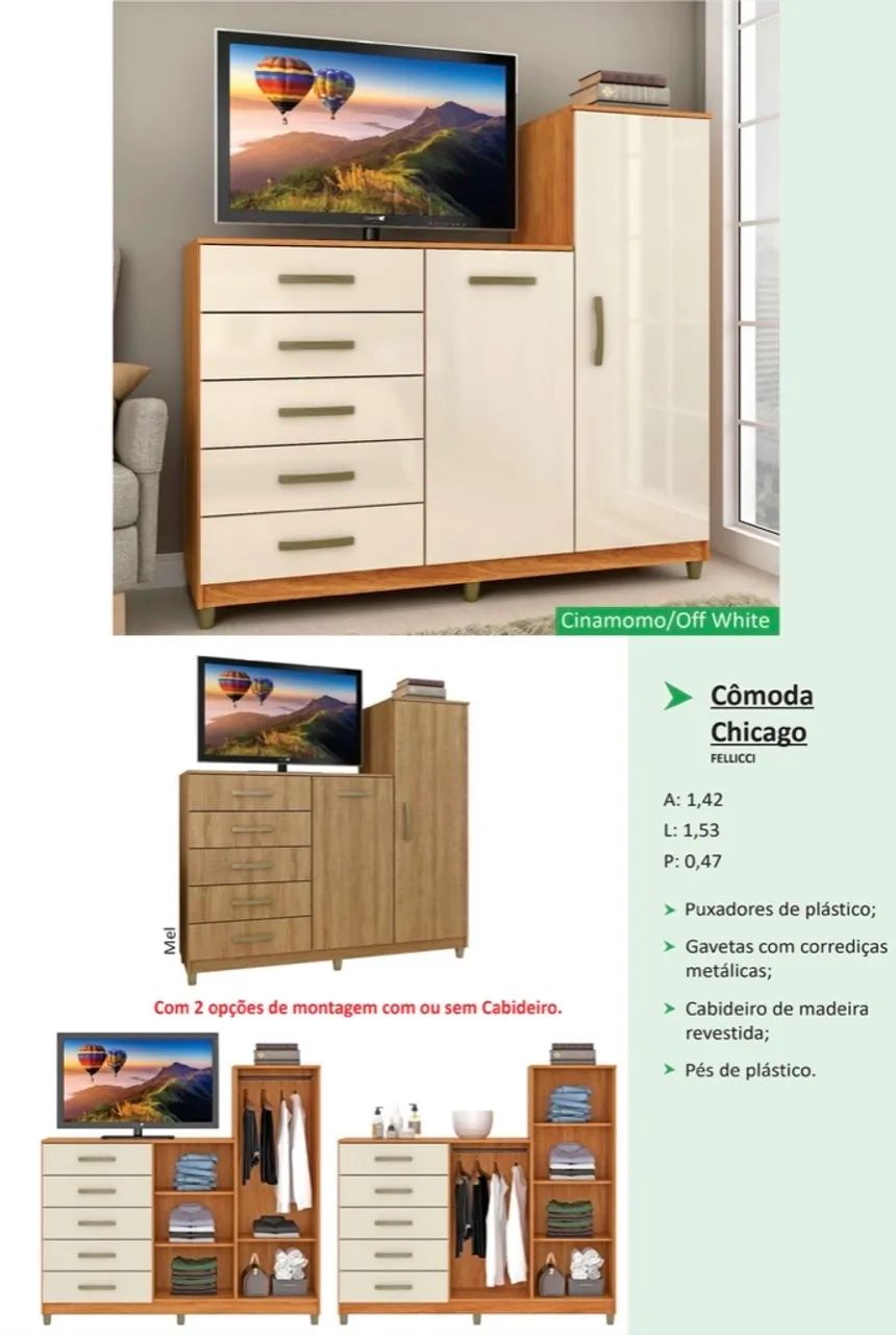 Cômoda Chicago - Promoção 