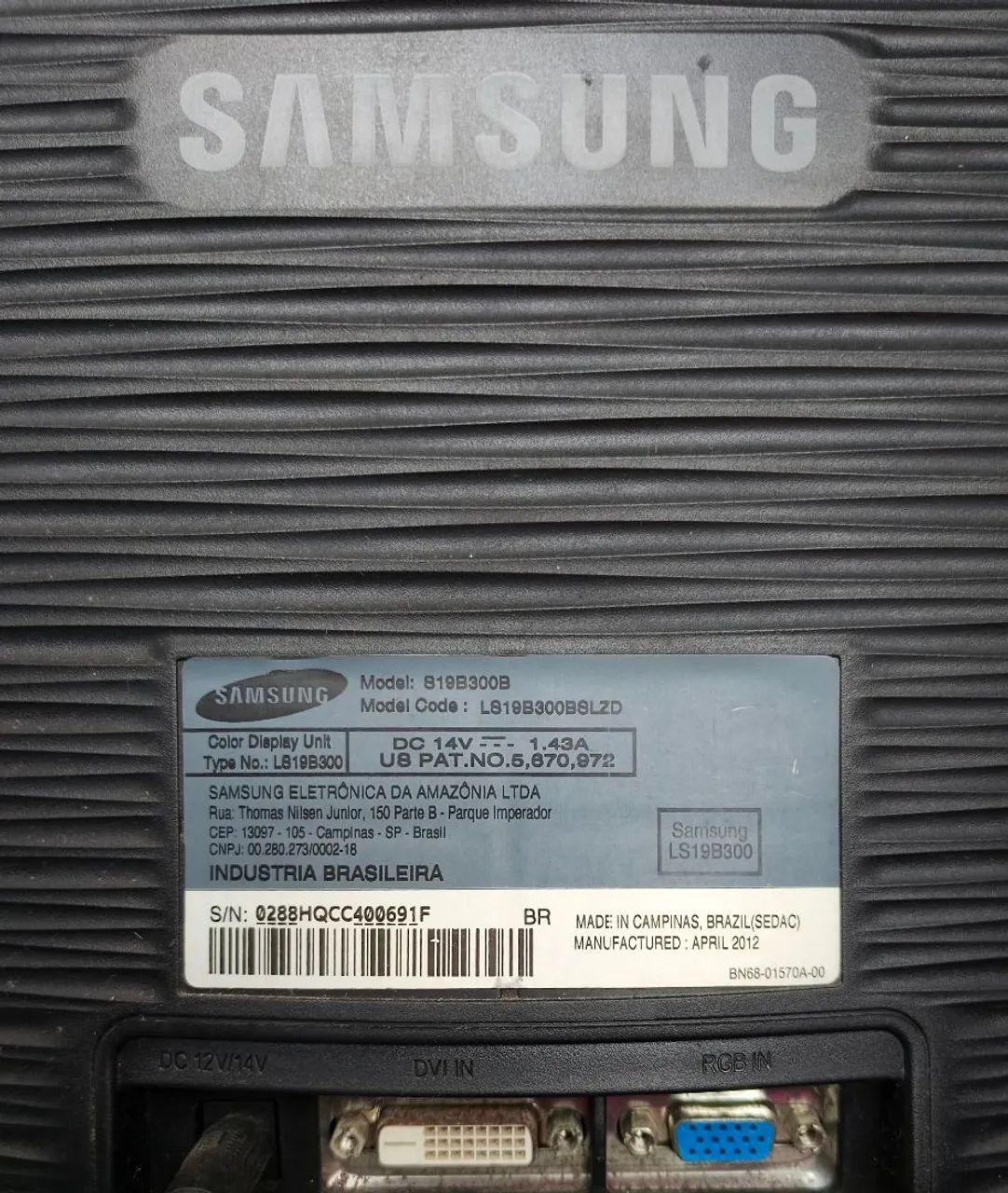 MONITOR LED SAMSUNG 18,5 POLEGADAS (Tela esbranquiçada) - Foto 2