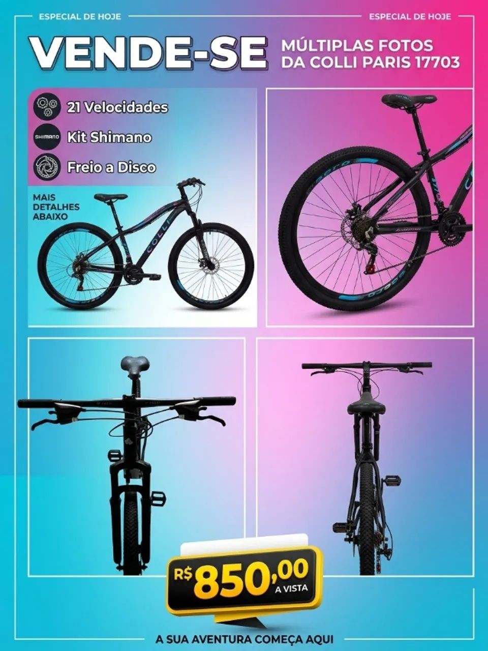 Bicicleta Colli Paris Aro 29 - Foto 2