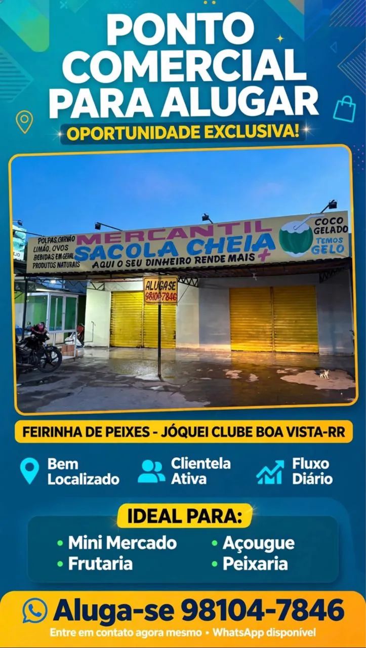 Ponto comercial no Jóquei Clube, chama *