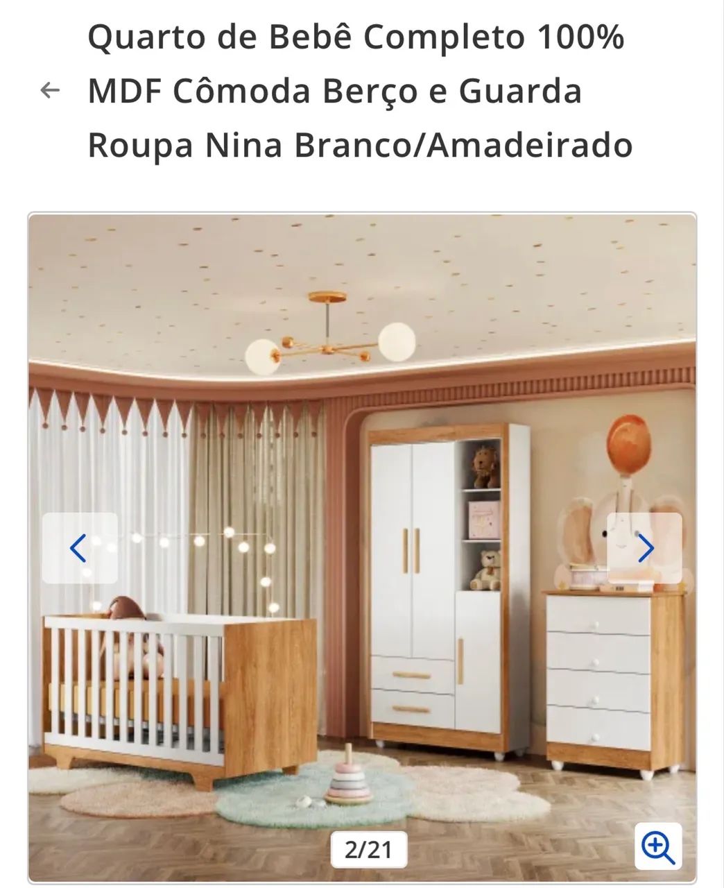 Vende se quarto de bebê completo cômoda, berço e guarda-roupa 