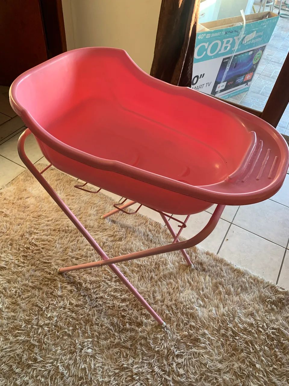Banheira com suporte rosa - Foto 2