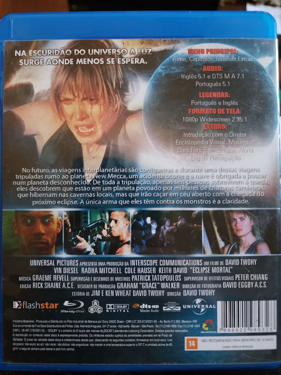 Blu Ray Eclipse Mortal As Crônicas de Riddick Vin Diesel dublado  - Foto 3