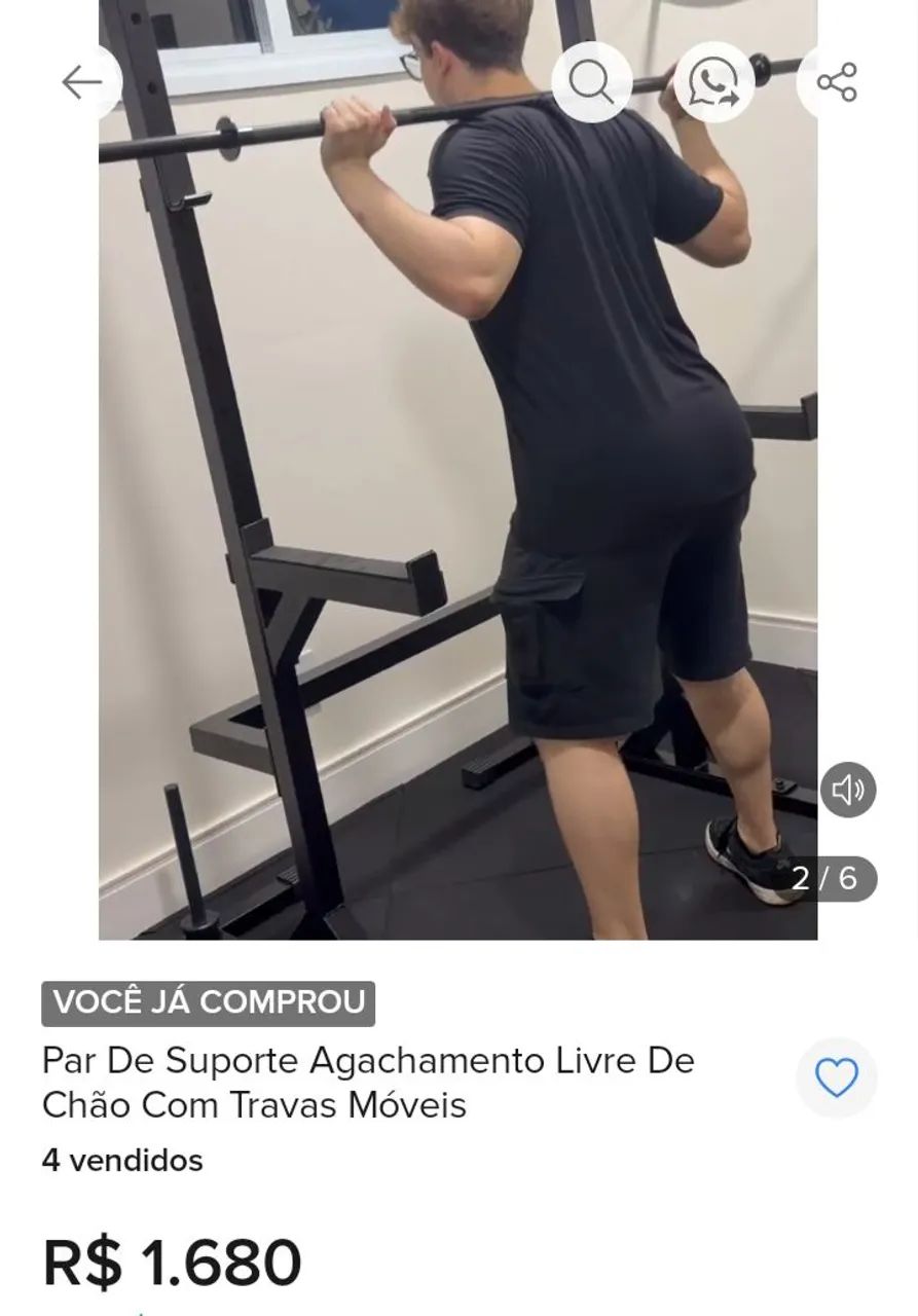 Suporte Agachamento e Supino com Trava de Segurança  - Foto 4