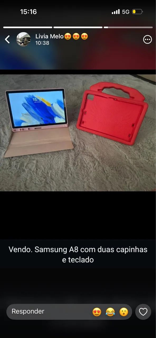 Tablet Samsung completo capinhas e teclado 