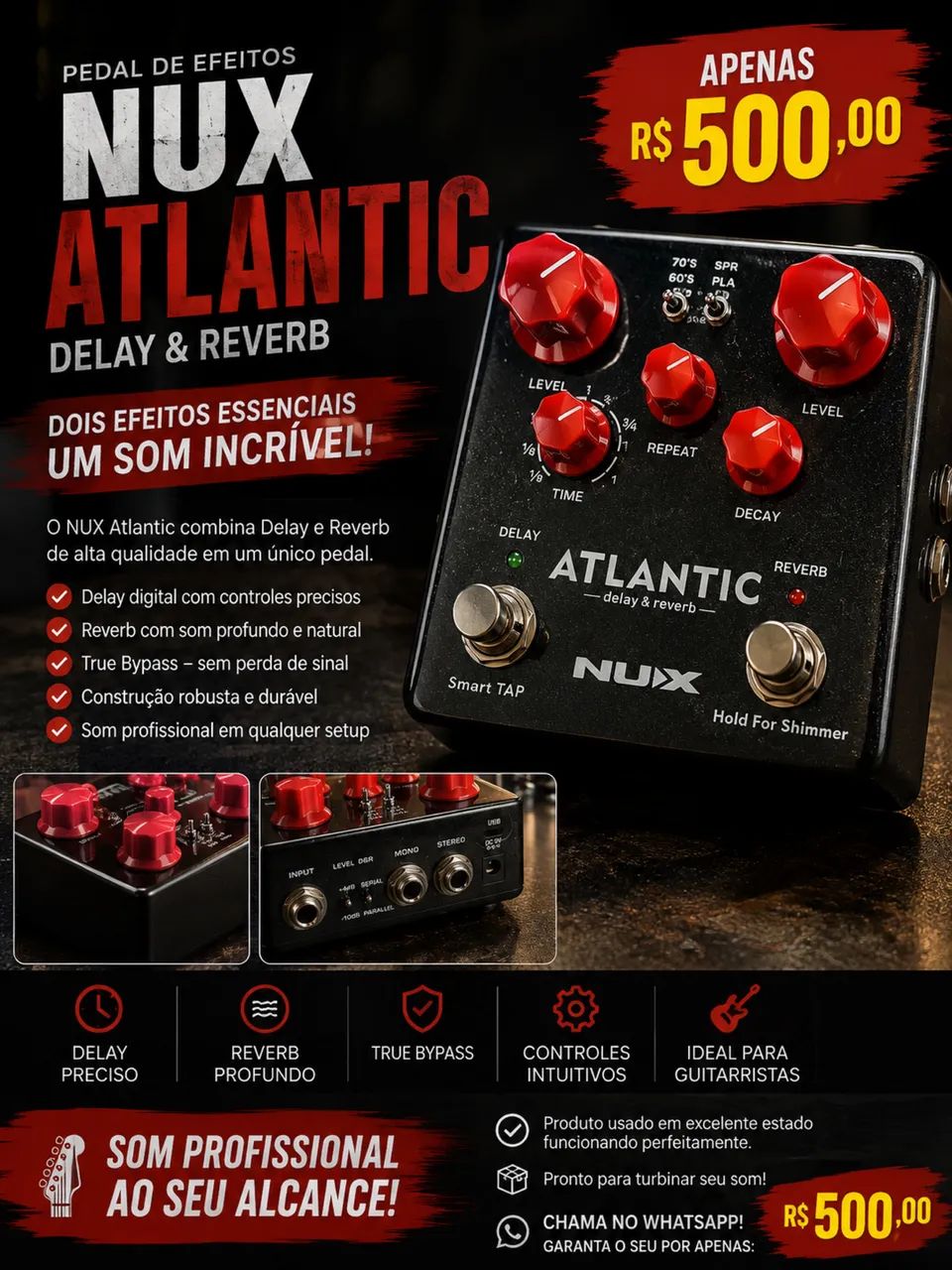 Pedal de Efeitos NUX ATLANTIC - Foto 4