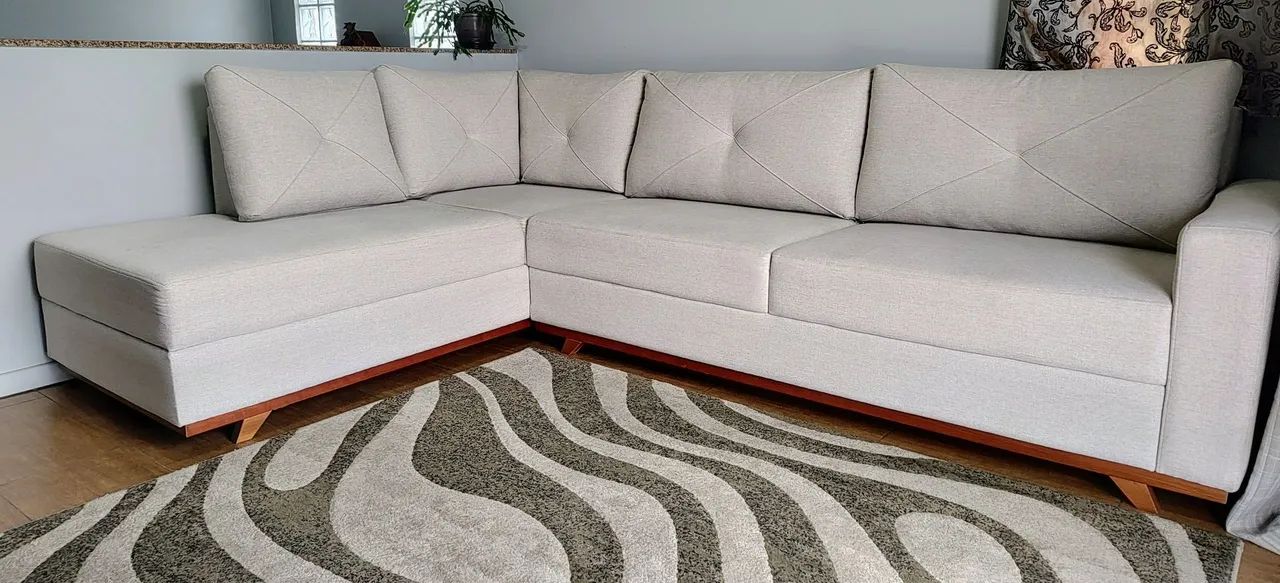 Vendo estofado 2,85 x 2,00 com chaise lado esquerdo - Foto 2