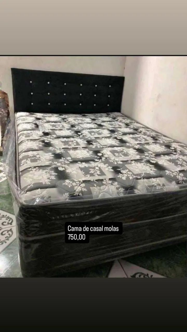 CAMA DE MOLAS COM CABECEIRA -- 750 @&! 