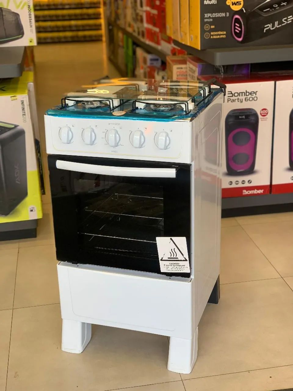 FOGAO REALCE 4 BOCAS BRANCO NOVO