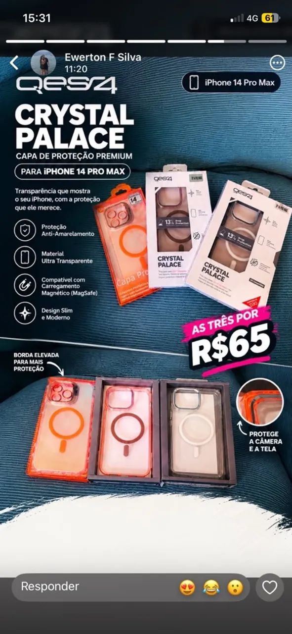 3 CASES PARA IPHONE 14 PRO MAX 