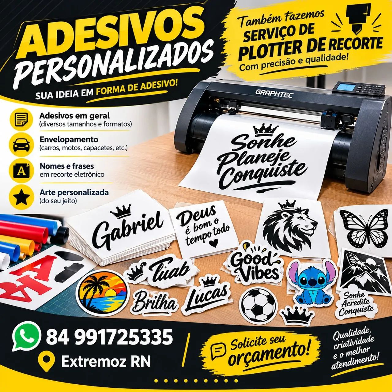 Serviço de plotagem em adesivos 