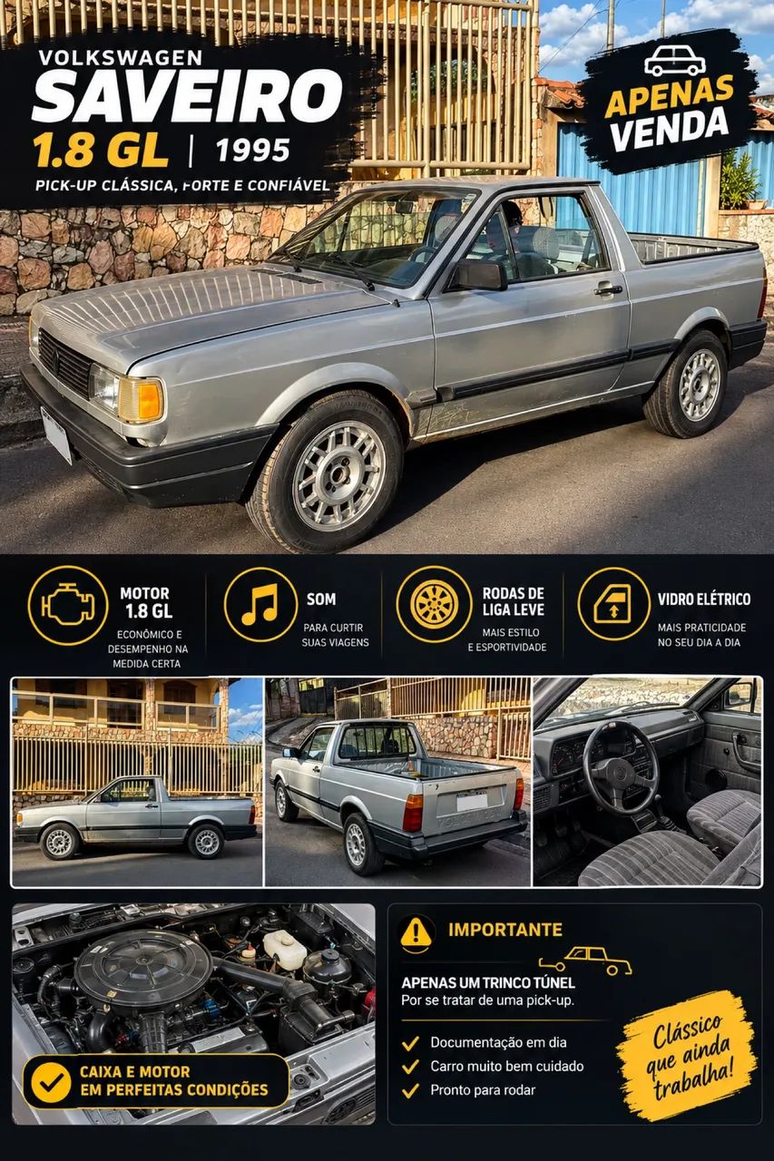 Volkswagen Saveiro GL 1.8mi E 1.6/gl/ls/s/ Sunset 1995
