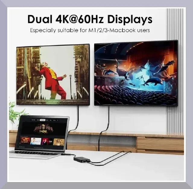 Hub USB 3.0 com saídas HDMI e conectividade eficiente Pronta entrega
