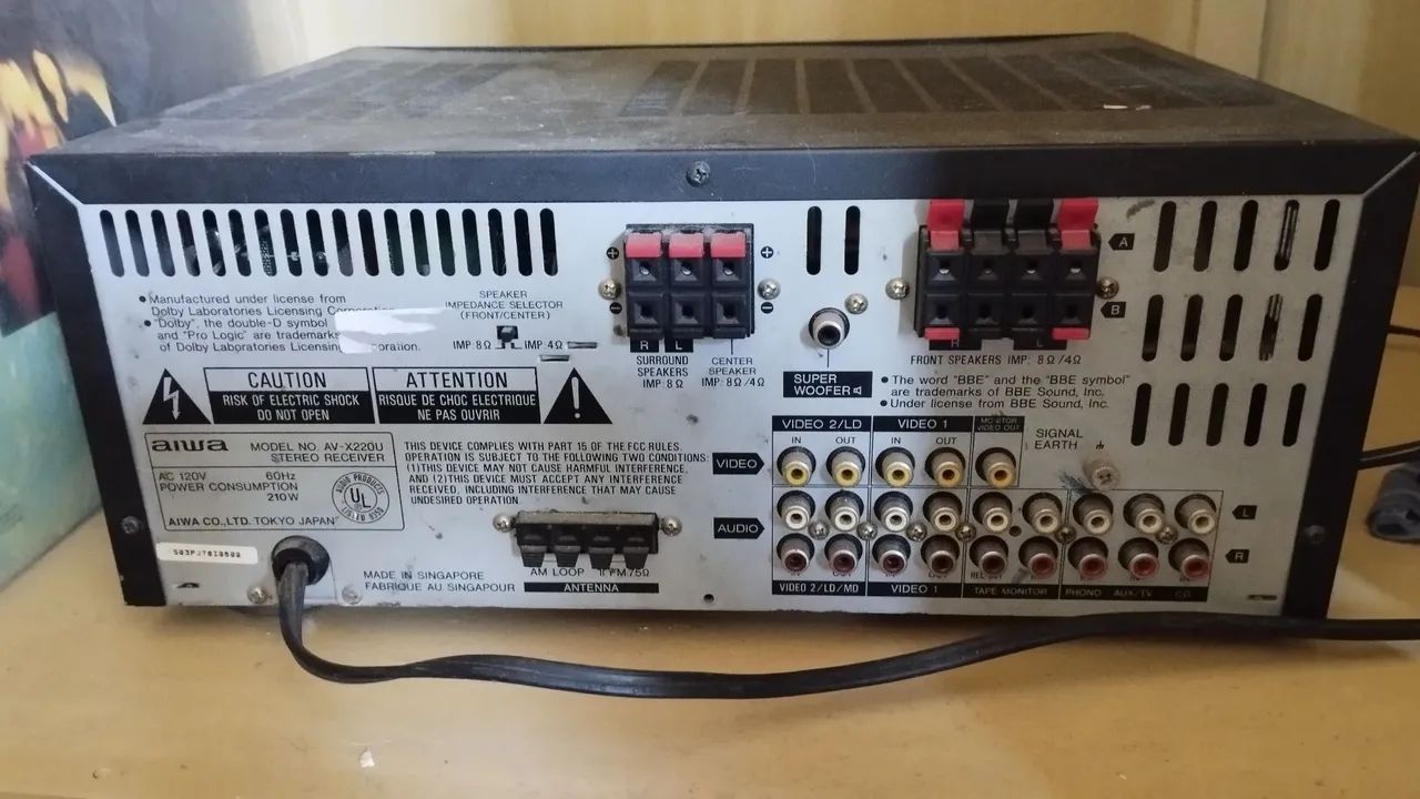 Receiver Aiwa funcionando perfeitamente com duas caixas - Foto 3