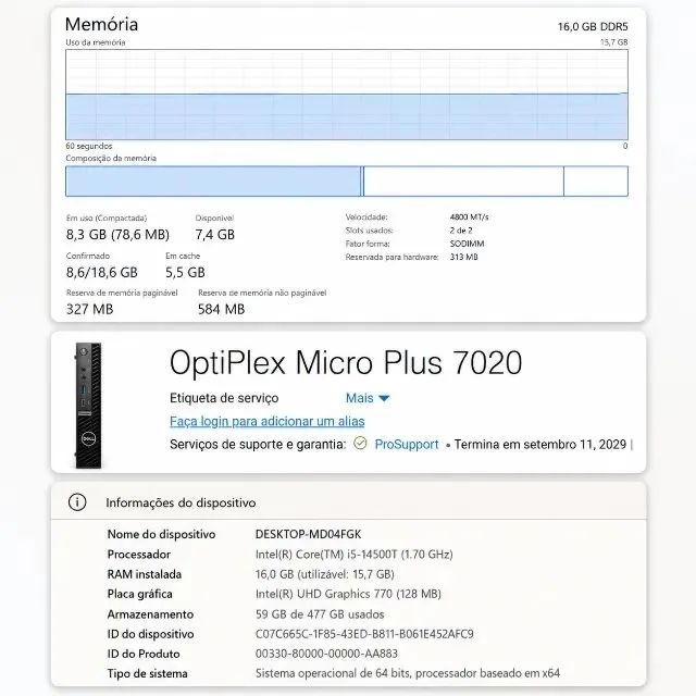 Dell 7020 plus - i5 - 16gb ram - 512 ssd - Foto 3