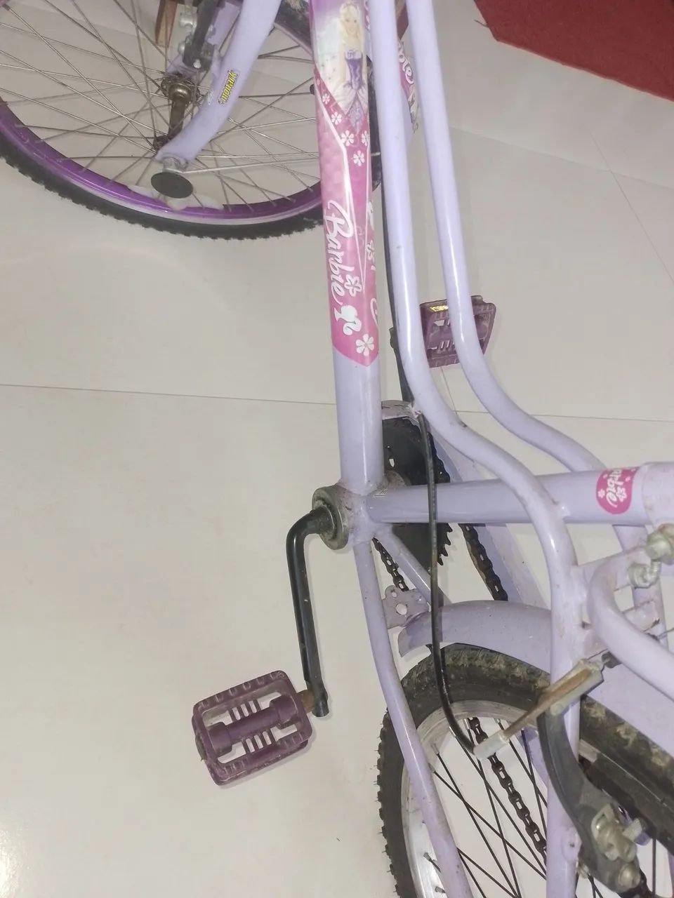 Bicicleta aro 20 feminina cor roxa - Foto 5