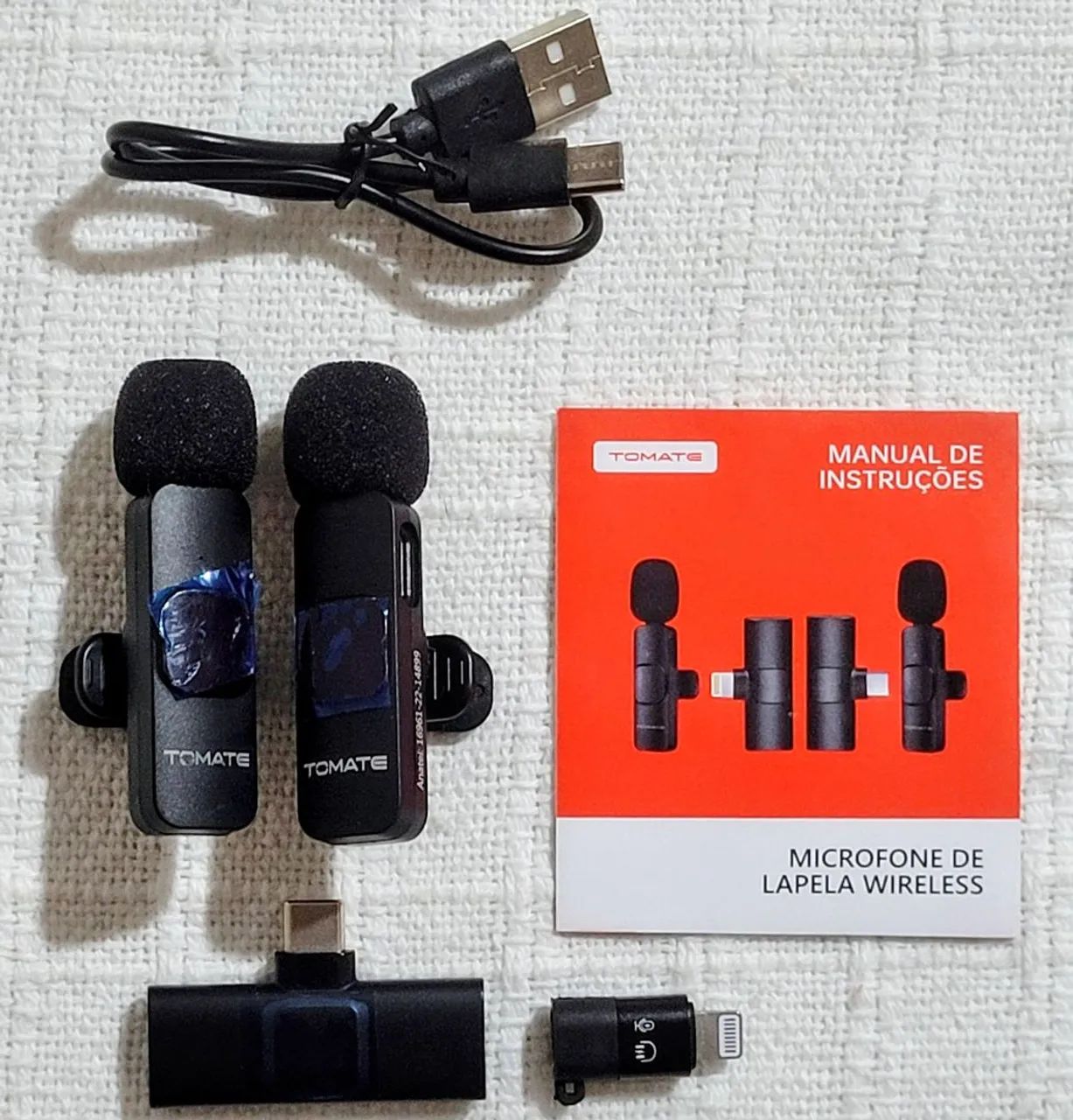 Microfone de lapela wireless para celular MT 2217 Tomate