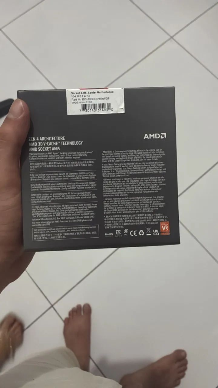 processador ryzen 7800x3d lacrado zero - Foto 3