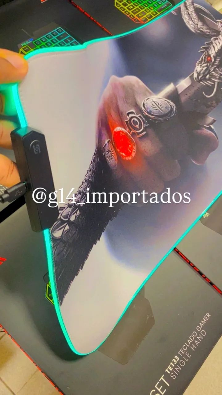Mousepad gamer com Led tamanho 80x30 - Foto 3
