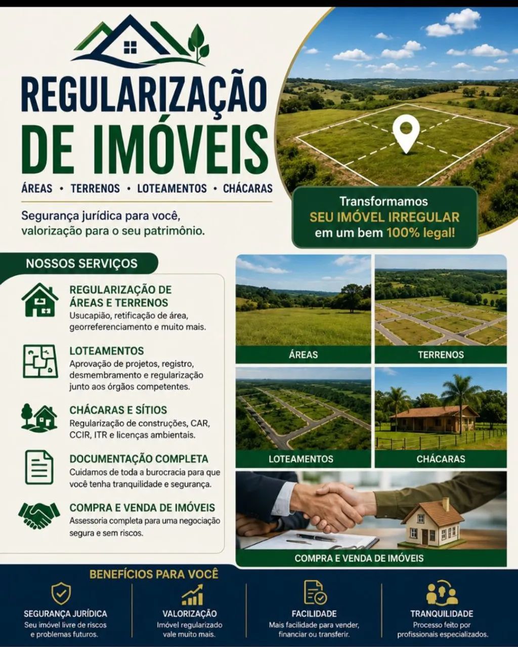Regularização de Áreas terrenos , loteamento.