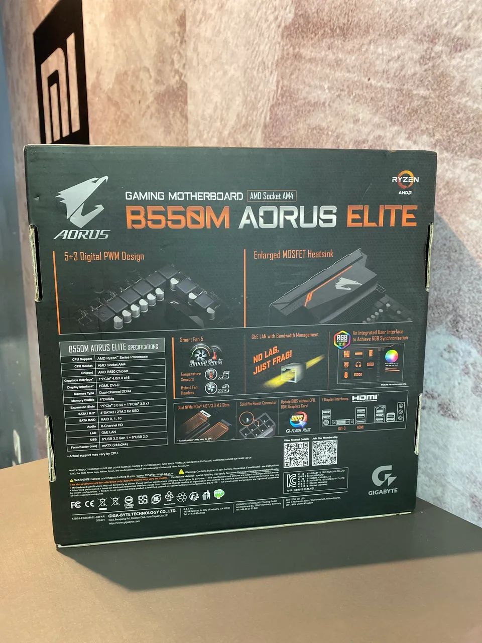placa-mãe Gigabyte B550M Aorus Elite para processadores AMD com socket AM4. - Foto 2
