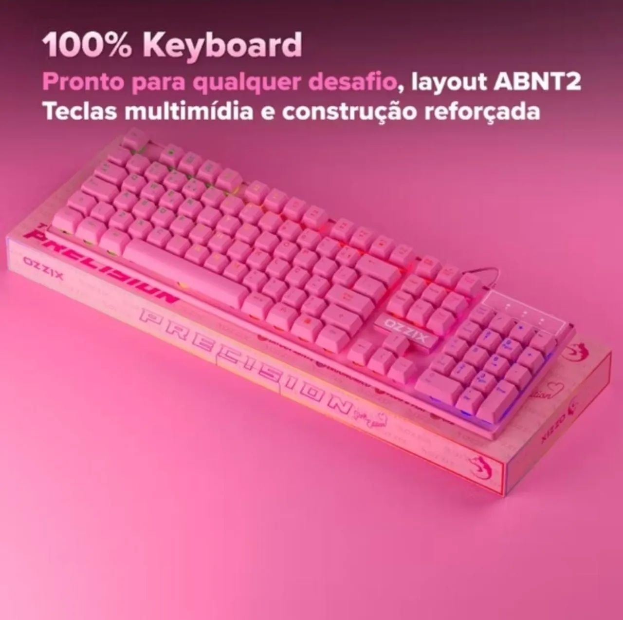 TECLADO GAMER ROSA RGB  - Foto 4