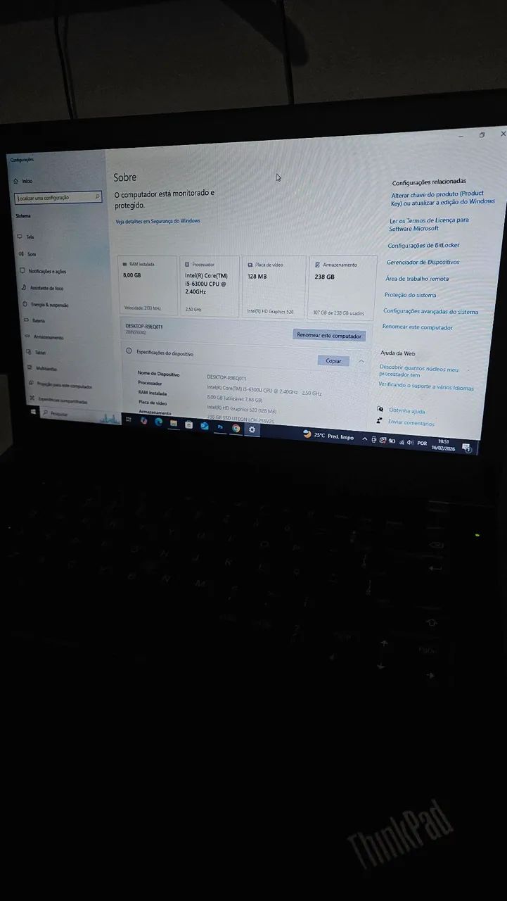 Notebook Lenovo Thinkpad T470 - Foto 3