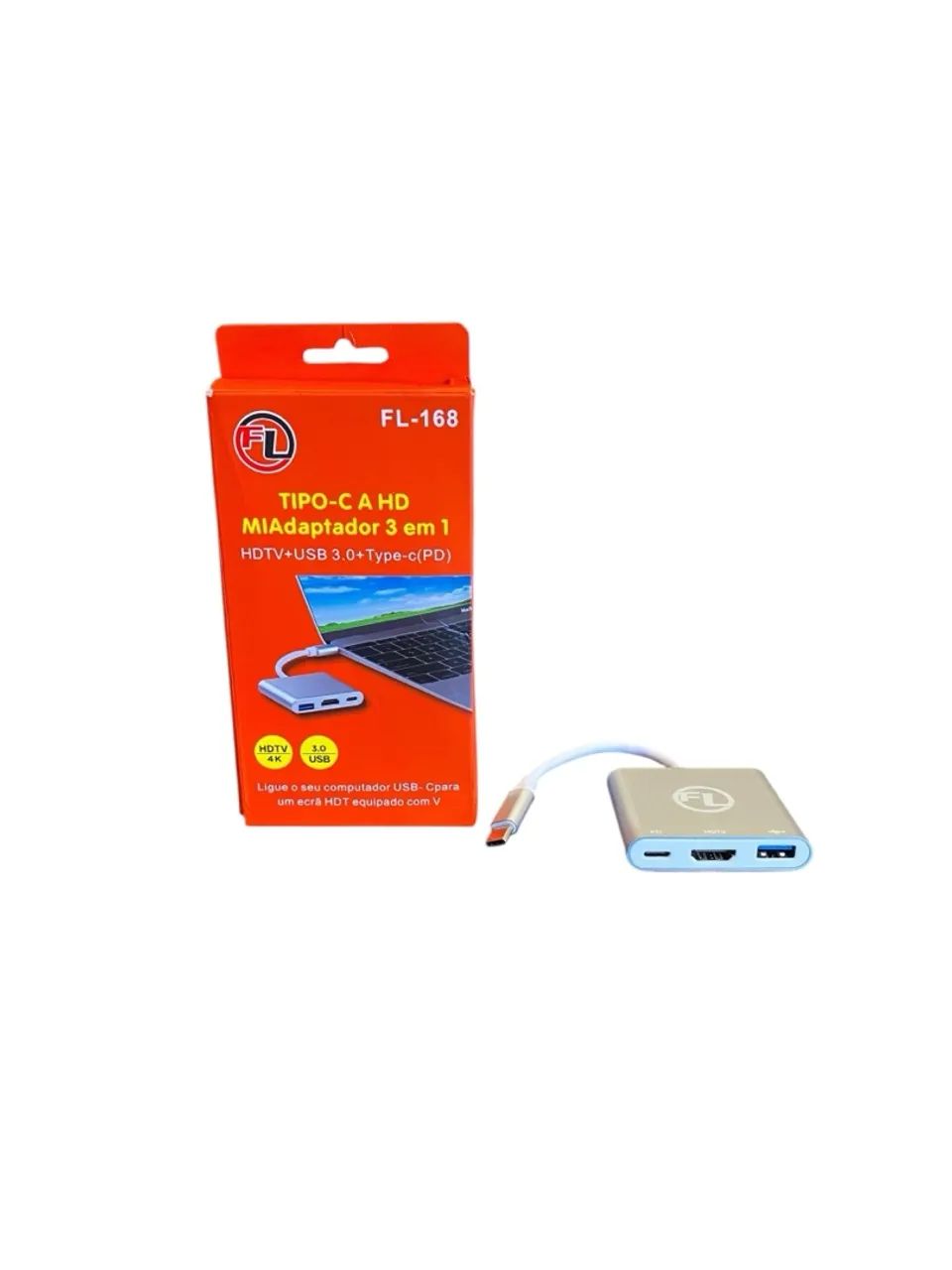 ADAPTADOR CONVERSOR USB 3.0 TIPO C PARA HDMI 4K 3 EM 1