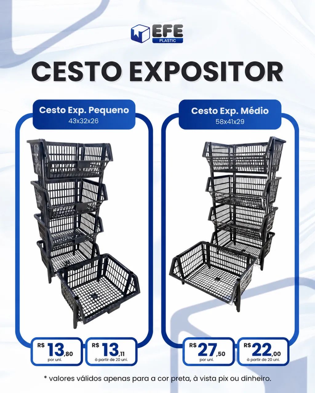 Cesto expositor plástico 