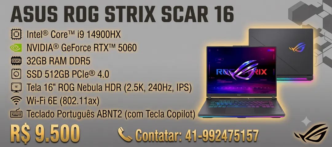 Notebook Gamer ROG Strix G16