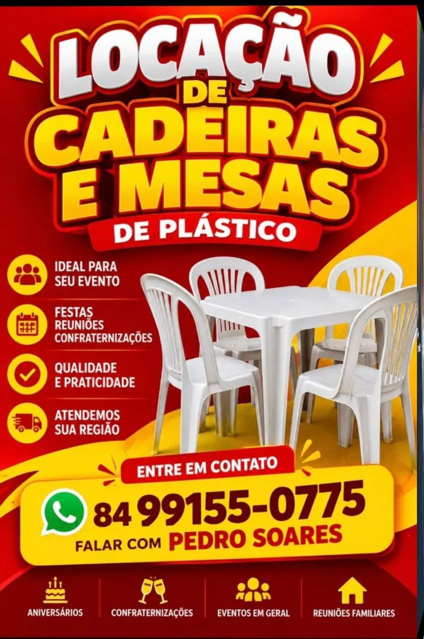 Aluguel de Mesas e cadeiras 