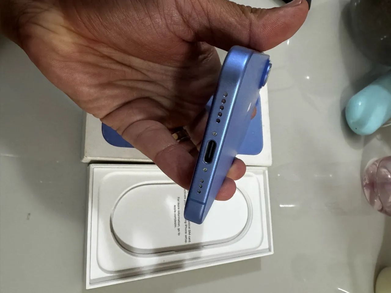 iPhone 16 azul 128GB original impecável - Foto 4