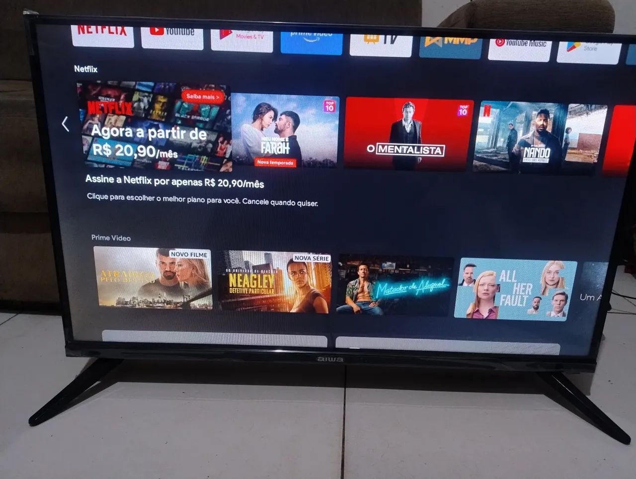 Tv Aiwa 32 polegadas smart borda infinita na garantia ainda completa  - Foto 3