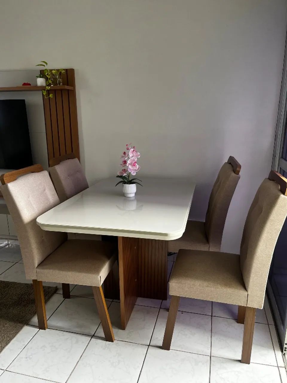 Mesa de jantar com 4 cadeiras 
