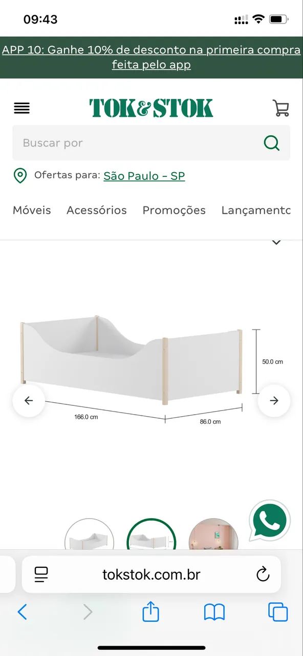 Cama juvenil em MDF branca  - Foto 3