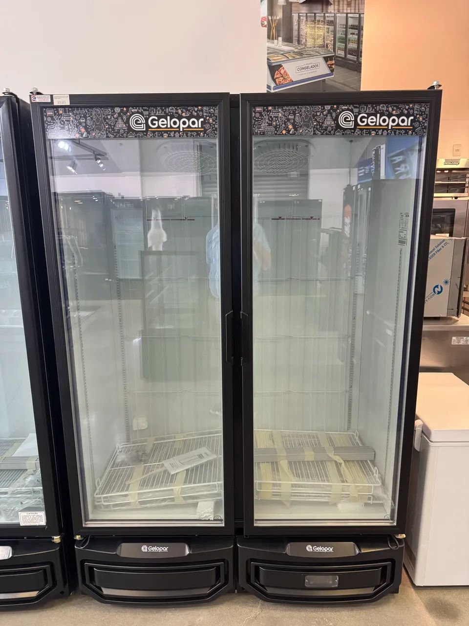 Conservador vertical conveniência congelados 2 portas vidro Gelopar 
