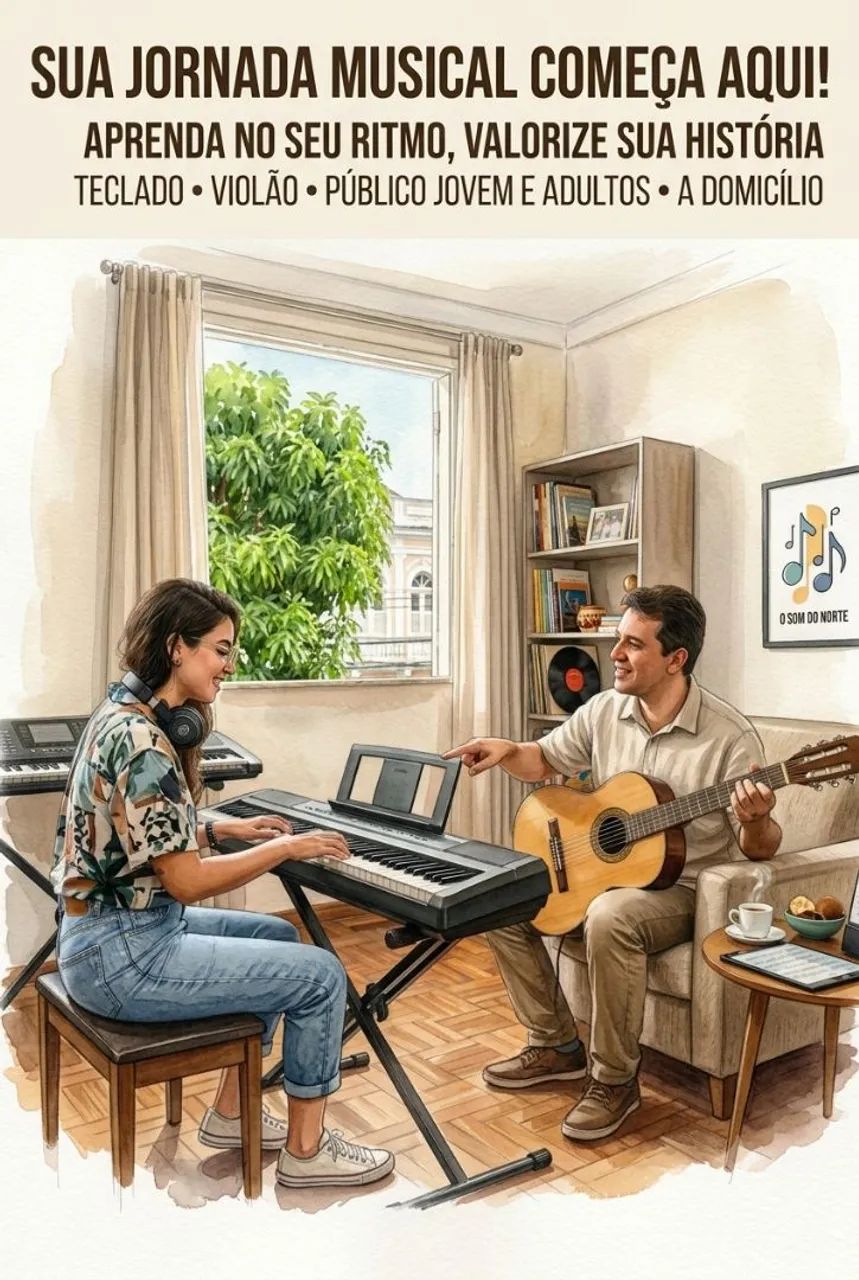 Aulas Teclado e Violão Inicial - Foto 3