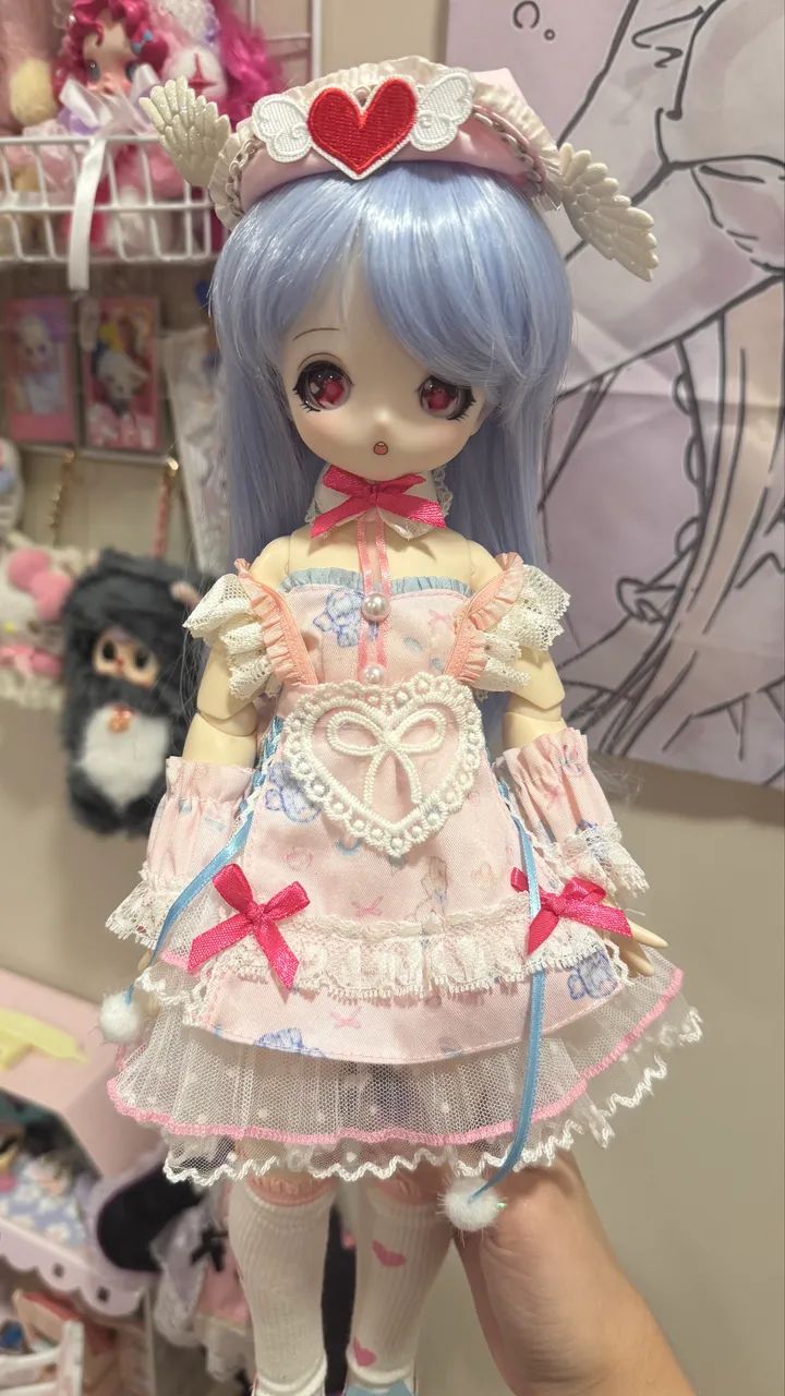 Boneca BJD 1/4 Cabelo Azul - Foto 4