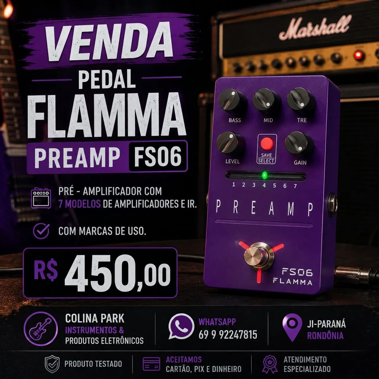 Pedal Flamma Preamp FS06 