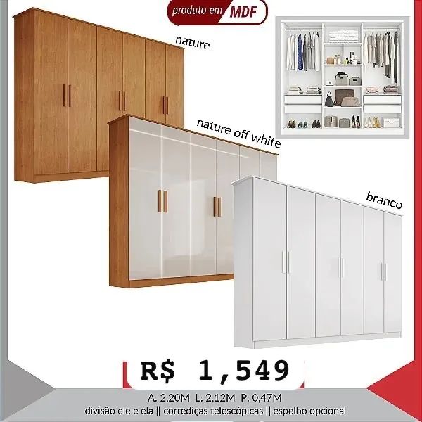 Guarda Roupa casal MDF - Promoção  - Foto 3