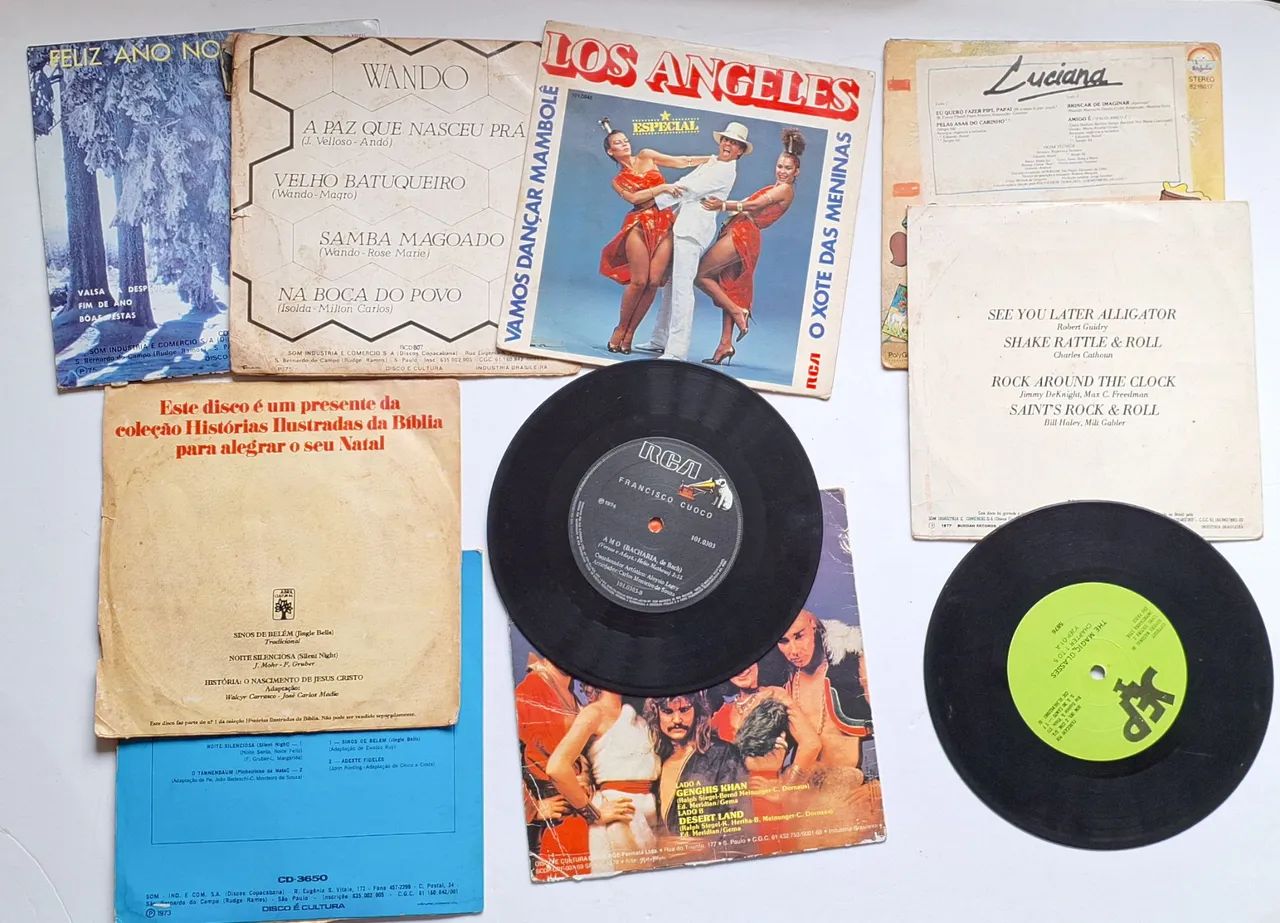 Lote 10 disco vinil compacto 7 variados antigos - Foto 2