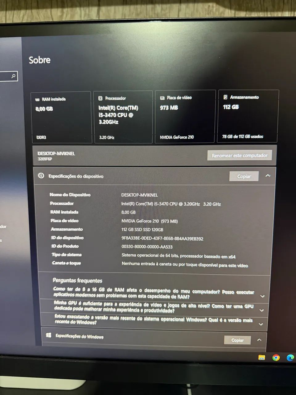 Vendo computador CPU escritório. I5 3ºg; 8 RAM, NVIDIA GeForce 210  - Foto 2