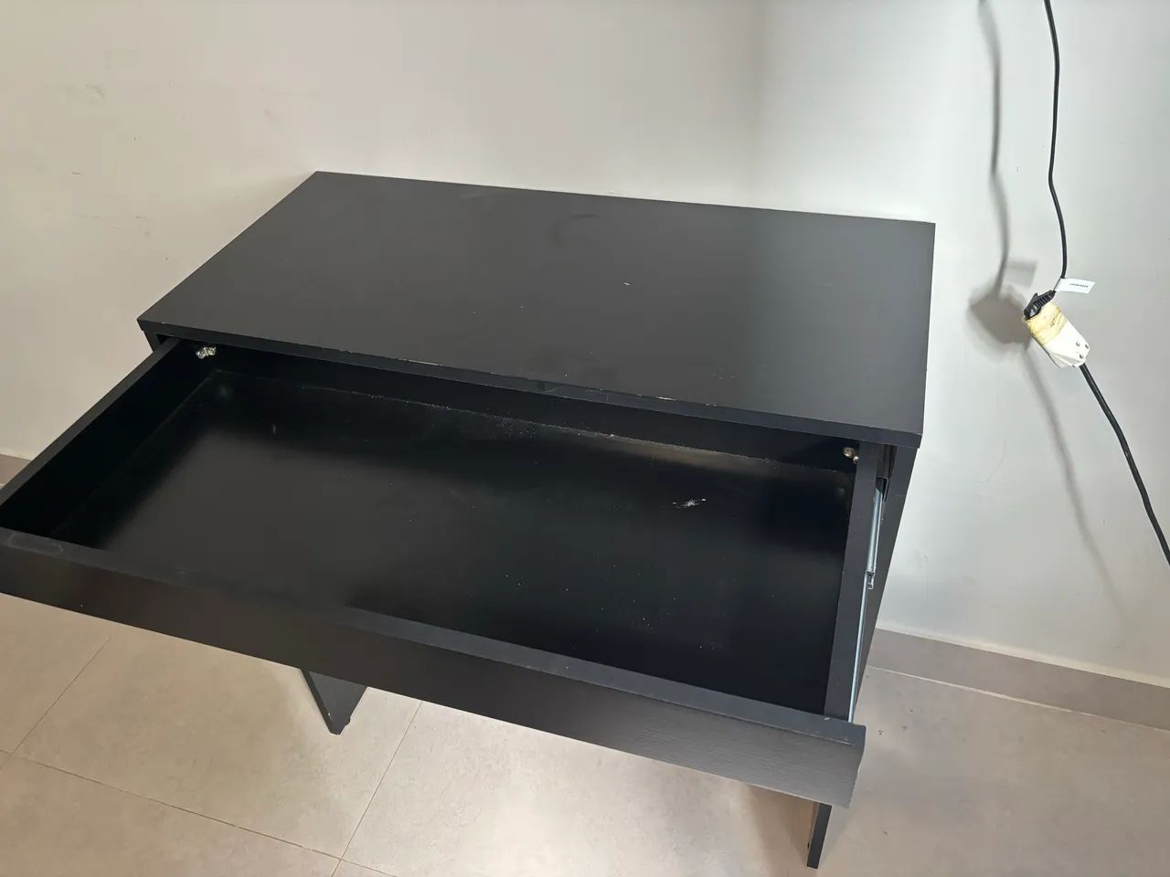 Escrivaninha Compacta Preta com Gaveta - Foto 5