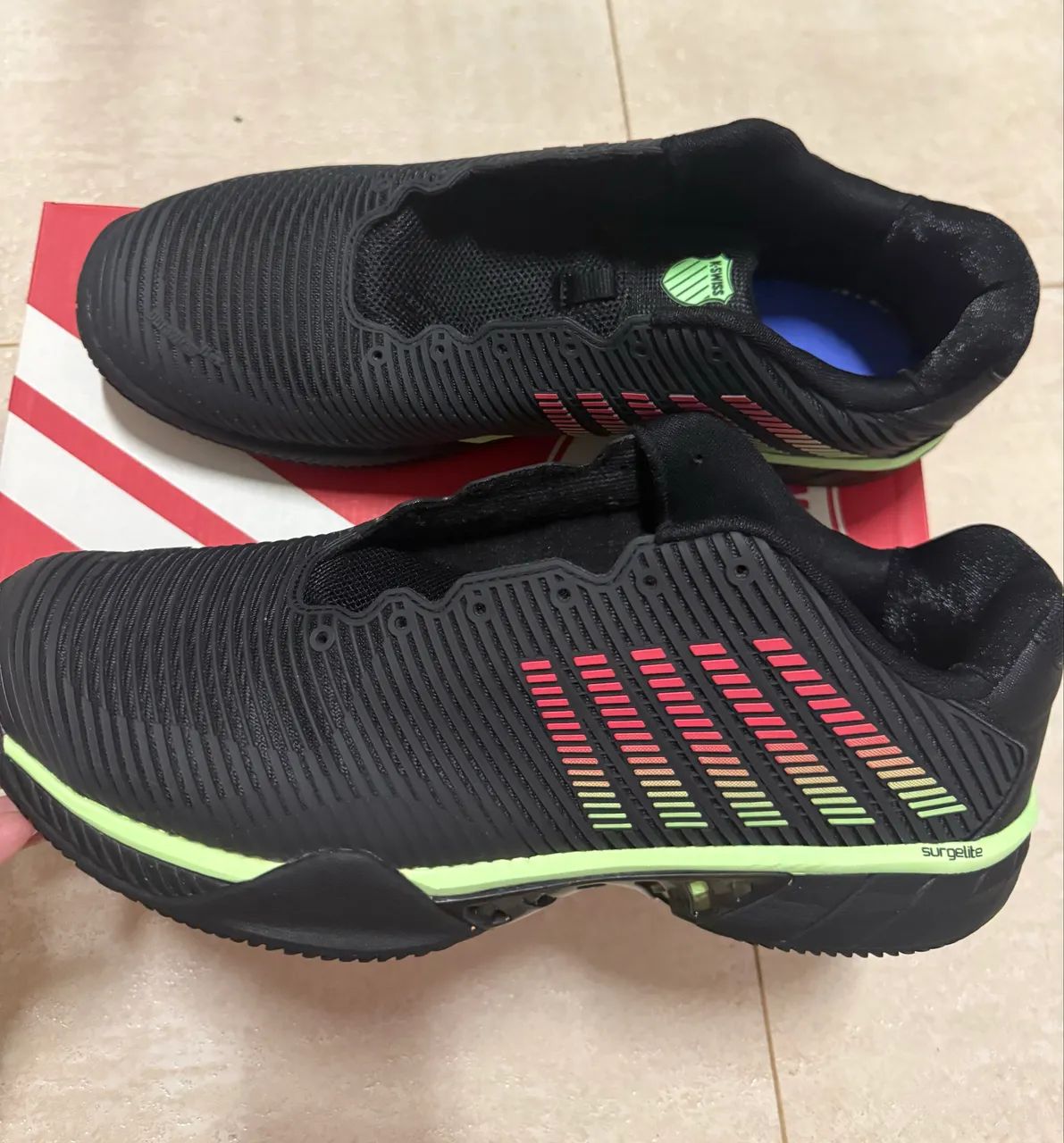 Tênis K Swiss Hypercourt Express 2.NOVO. Tam 46. Preto Verde Neon