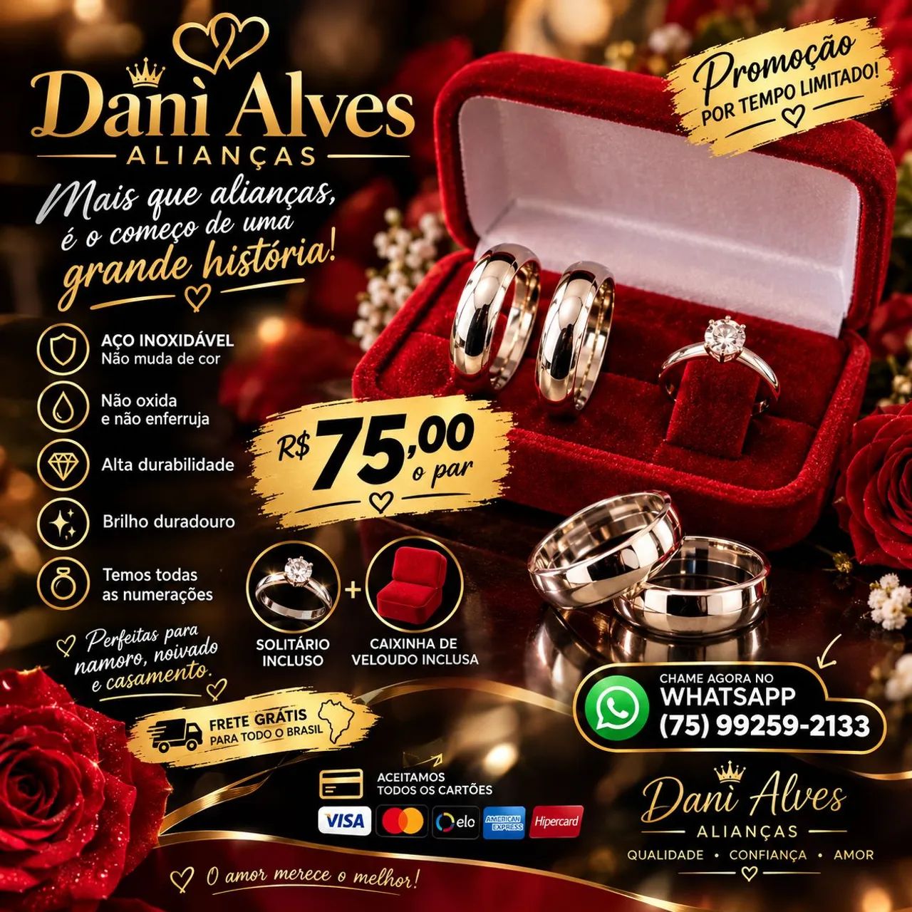 Aliança de namoro noivado e casamento  - Foto 2