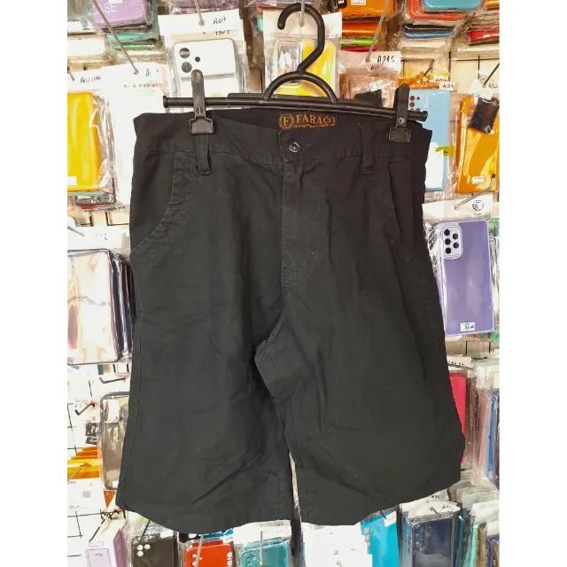 Bermuda jeans masculino Preta N42