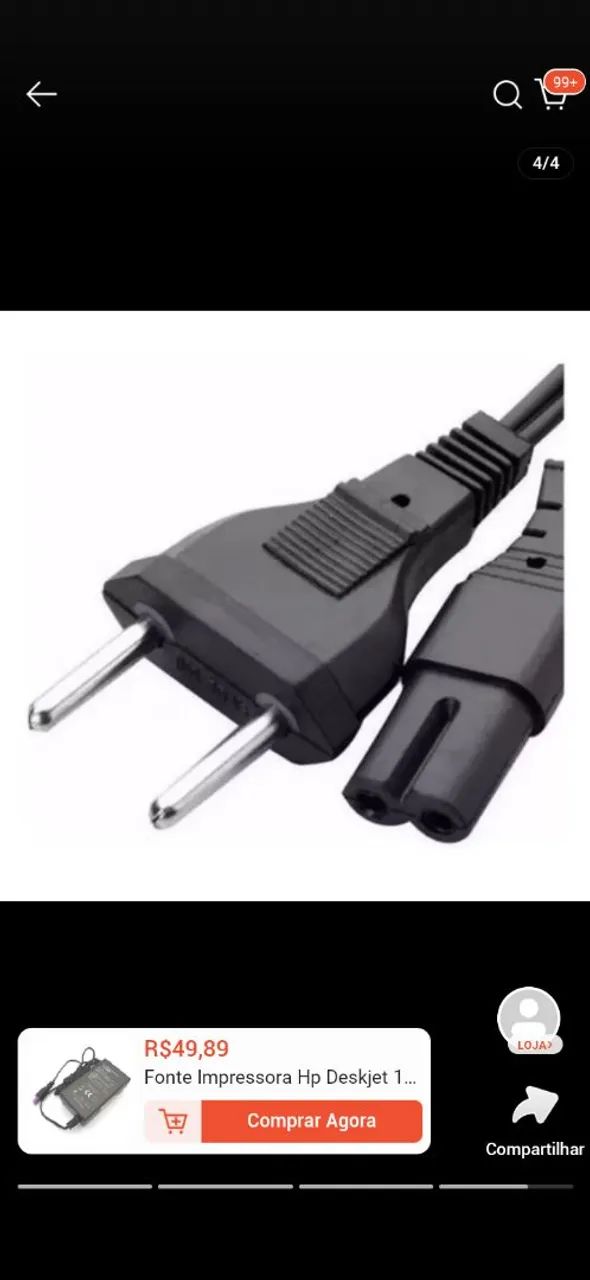 Fonte ORIGINAL para Impressoras e Multifuncionais HP 30V Pino Roxo - Foto 4