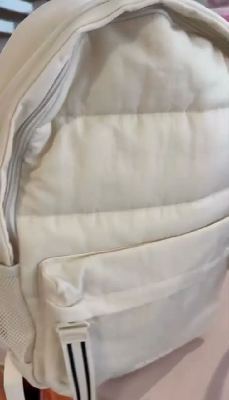 Mochila Acolchoada Creme Pink (victoria's Secret) Creme Liso - Foto 4