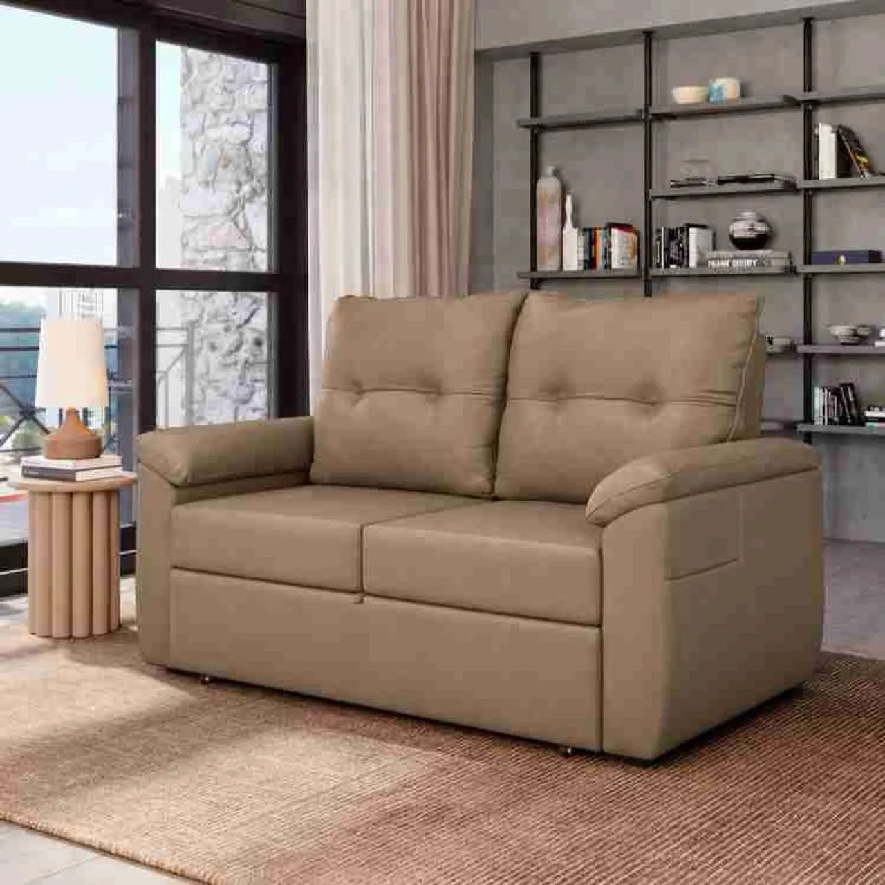 Sofá Cama Luma 1,60m em Corino s65 - Foto 2