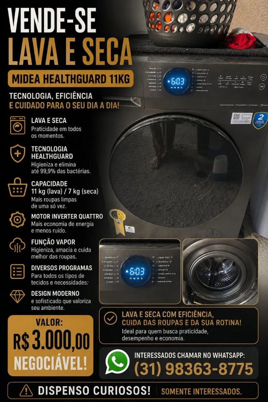 Lava e seca Midea 11kg 